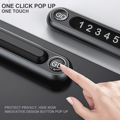 Hidden Number Metal Car Temporary Parking Number Plate Parking Card, Parking Card (Grey), Parking Card(Silver)