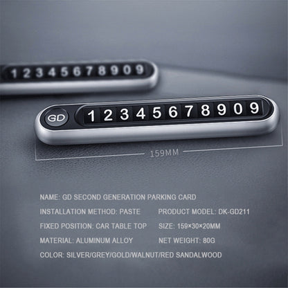 Hidden Number Metal Car Temporary Parking Number Plate Parking Card, Parking Card(Silver), Parking Card (Grey)