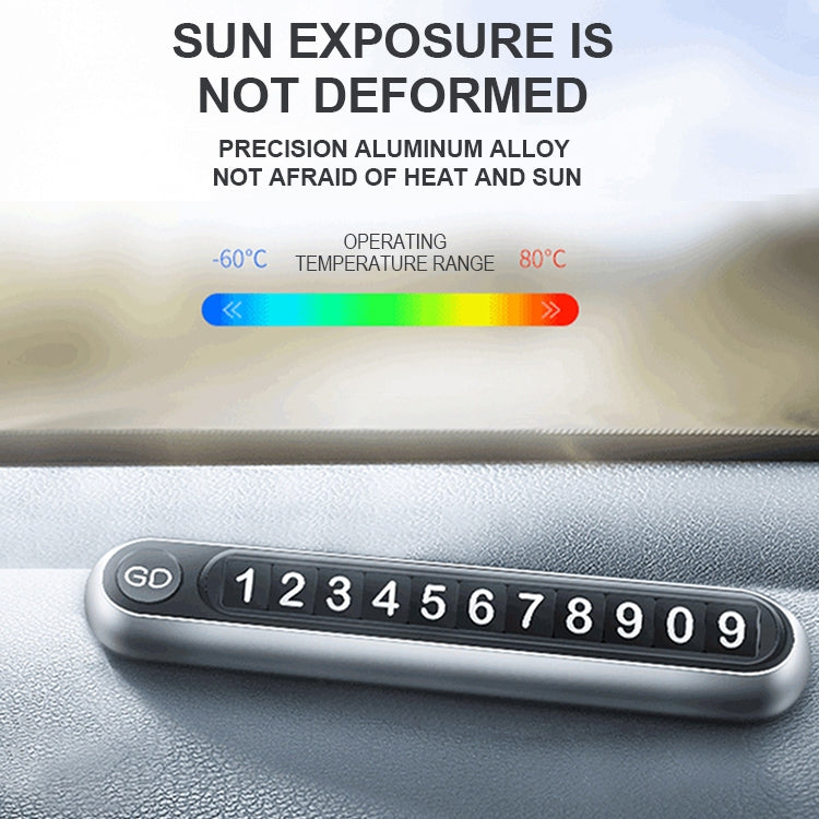 Hidden Number Metal Car Temporary Parking Number Plate Parking Card, Parking Card(Silver), Parking Card (Grey)