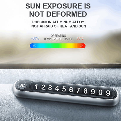 Hidden Number Metal Car Temporary Parking Number Plate Parking Card, Parking Card(Silver), Parking Card (Grey)