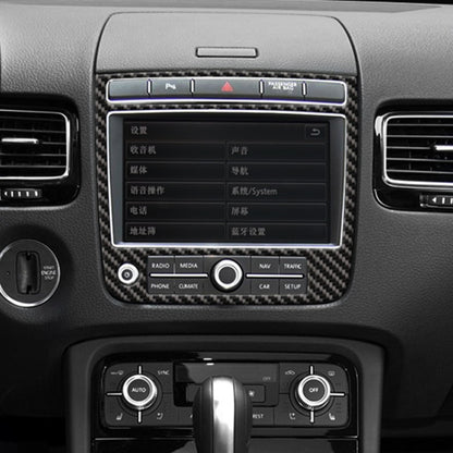 Car Carbon Fiber Navigation Panel Decorative Sticker for Volkswagen Touareg, Navigation Panel