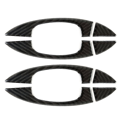 8 PCS Car Carbon Fiber Door Inner and Outer Handle Panel Decorative Sticker for Volkswagen Touareg, Door Inner and Outer Handle