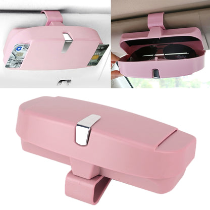 Car Multi-functional Glasses Case Sunglasses Box with Card Slot, Flat Style, Flat Style (Grey), Flat Style (Beige), Flat Style (Black), Flat Style (Pink)
