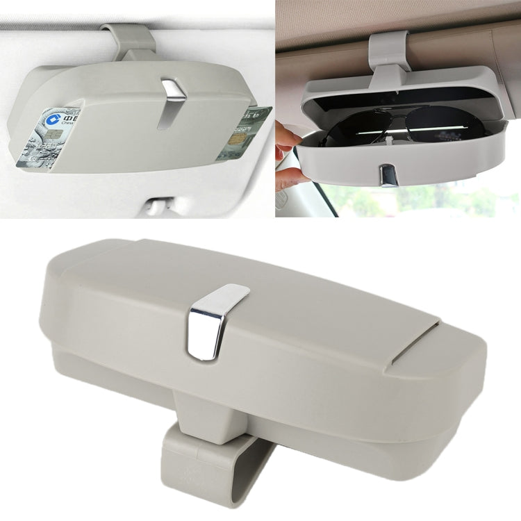 Car Multi-functional Glasses Case Sunglasses Box with Card Slot, Flat Style, Flat Style (Grey), Flat Style (Beige), Flat Style (Black), Flat Style (Pink)