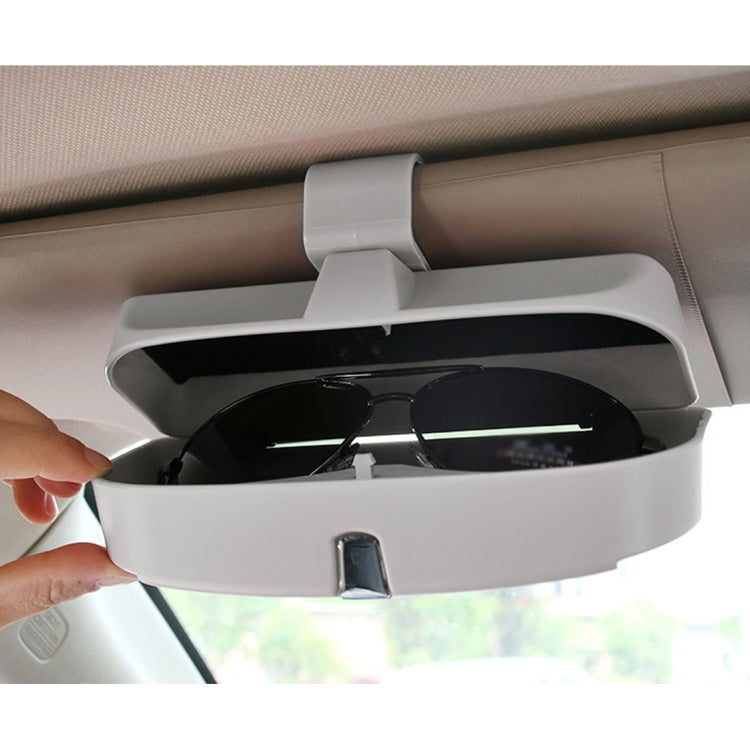 Car Multi-functional Glasses Case Sunglasses Box with Card Slot, Flat Style, Flat Style (Grey), Flat Style (Beige), Flat Style (Black), Flat Style (Pink)