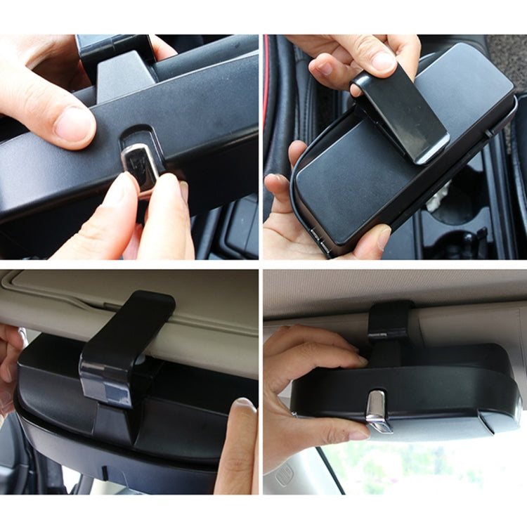 Car Multi-functional Glasses Case Sunglasses Box with Card Slot, Flat Style, Flat Style (Grey), Flat Style (Beige), Flat Style (Black), Flat Style (Pink)