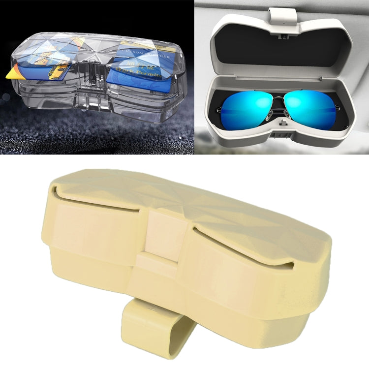 Car Multi-functional Glasses Case Sunglasses Storage Holder with Card Slot, Diamond Style, Diamond Style (Black), Diamond Style (Pink), Diamond Style (Beige)