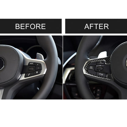 Car Carbon Fiber Steering Wheel Button Configuration A Decorative Sticker for BMW 5 Series G30/G38 X3 G01/G08, Steering Wheel, A