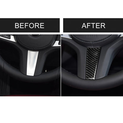 Car Carbon Fiber Steering Wheel Decorative Sticker for BMW 5 Series G30/G38 X3 G01/G08, Steering Wheel