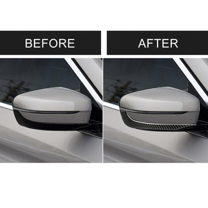 2 PCS Car Carbon Fiber Rearview Mirror Bumper Strip Decorative Sticker for BMW G30 (2018-2019) / G11 (2016-2019), Right Drive without Lens, Rearview Mirror Right Drive without Lens