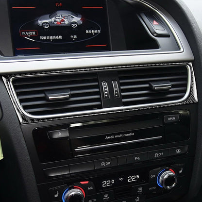 Car Carbon Fiber Air Conditioning Air Outlet Frame Decorative Sticker for Audi A4 B8 2009-2016 / A5 2008-2017 / Q5 2009-2017​, Left Drive, Air Outlet Frame