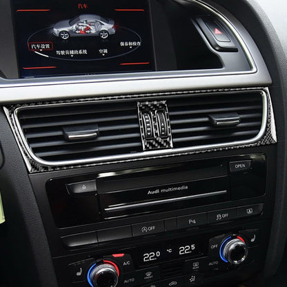 2 in 1 Car Carbon Fiber Air Conditioning Air Outlet Frame Decorative Sticker for Audi A4 B8 2009-2016 / A5 2008-2017 / Q5 2009-2017​, Left Drive, Air Conditioning Air Outlet Frame
