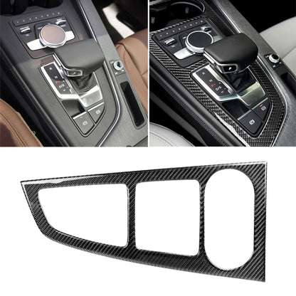 Car Carbon Fiber Gear Position Panel Decorative Sticker for Audi 2017-2018 A4L / 2017-2018 A5 / 2016-2017 A4 B9, Left Drive, Gear Position