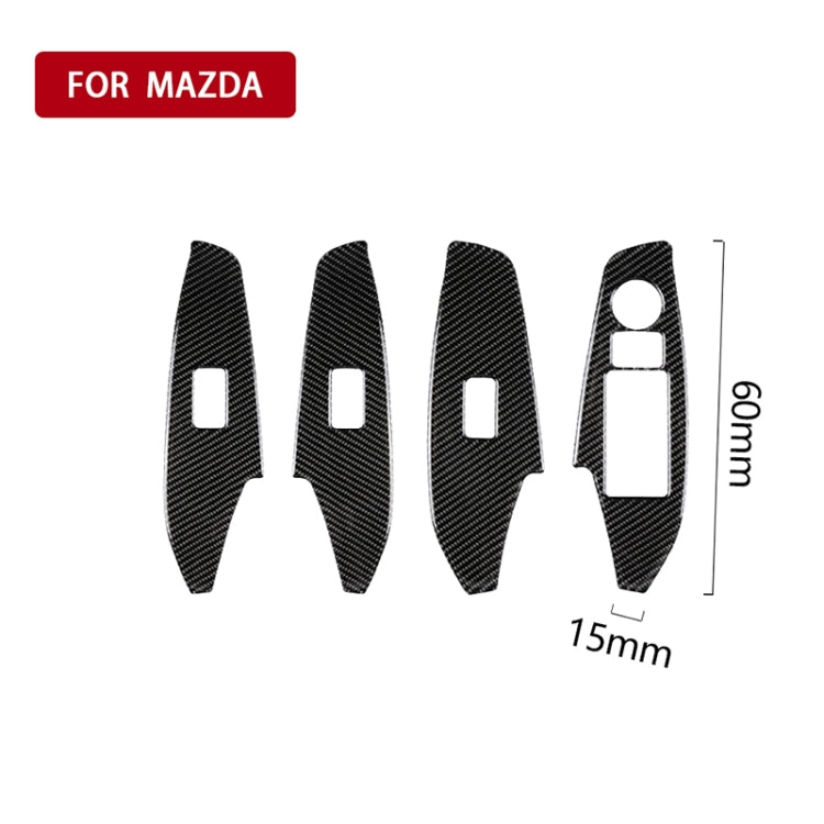 Car Carbon Fiber Right Drive Window Lift Panel Decorative Sticker for Mazda Axela 2014 / 2017-2018, Right Drive Window Lift Panel