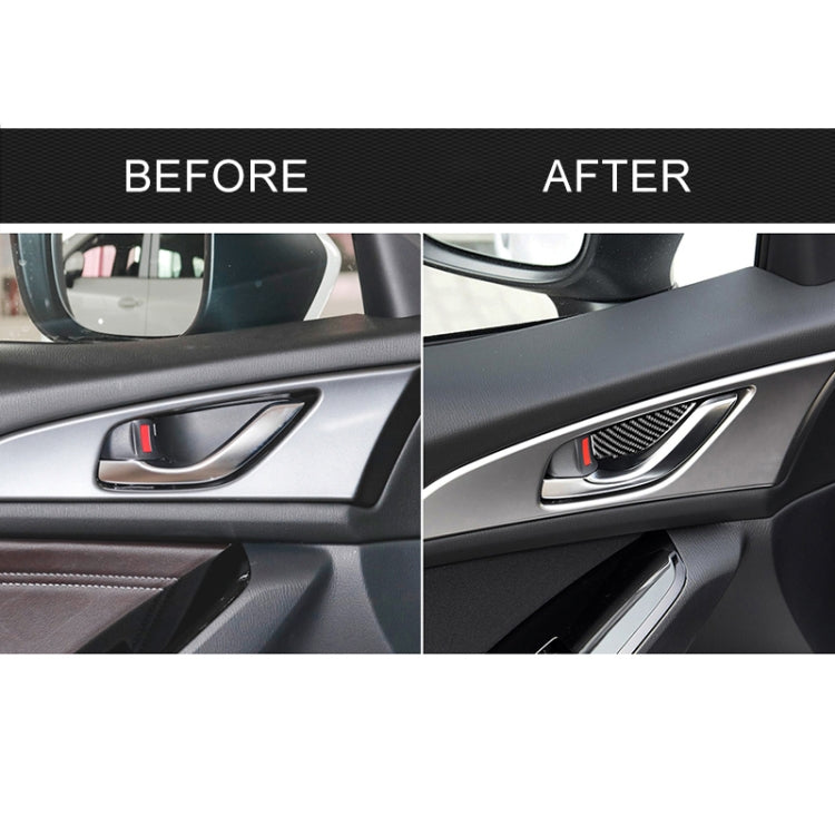 4 PCS Car Carbon Fiber Door Inner Handle Wrist Panel Decorative Sticker for Mazda Axela 2014 / 2017-2018, Door Inner Handle Wrist