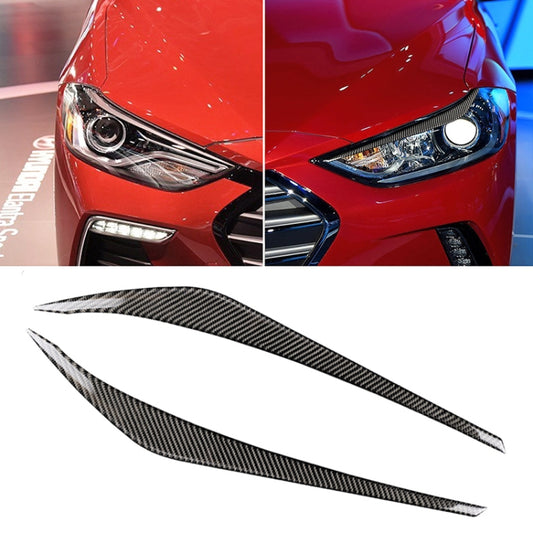 Car Carbon Fiber Light Eyebrow for Hyundai Elantra 2016-2018, For Hyundai Elantra