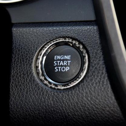 Car Carbon Fiber One-button Start Decorative Sticker for Toyota Eighth Generation Camry 2018-2019, One-button Start