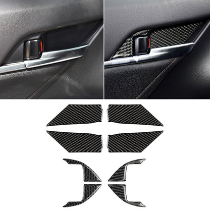 8 in 1 Car Carbon Fiber Door Inner Handle Wrist Panel Decorative Sticker for Toyota Eighth Generation Camry 2018-2019, Door Inner Handle Wrist