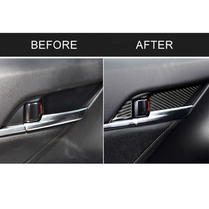 8 in 1 Car Carbon Fiber Door Inner Handle Wrist Panel Decorative Sticker for Toyota Eighth Generation Camry 2018-2019, Door Inner Handle Wrist