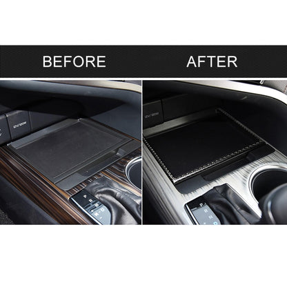 Car Carbon Fiber Storage Box U Shape Frame Decorative Sticker for Toyota Eighth Generation Camry 2018-2019, Storage Box U Shape Frame