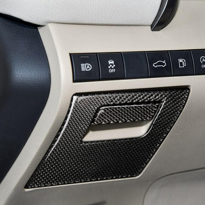 2 in 1 Car Carbon Fiber Main Driving Storage Box Handle Decorative Sticker for Toyota Eighth Generation Camry 2018-2019, Left Drive, Main Driving Storage Box Handle (2 in 1)