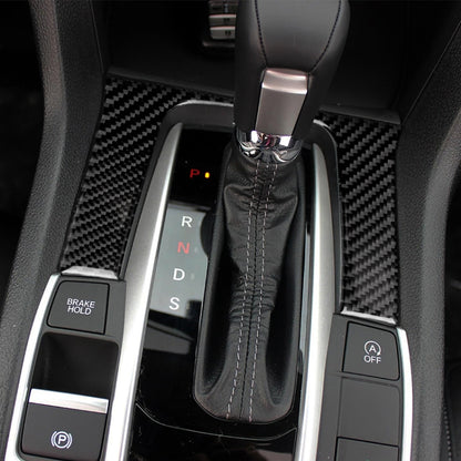 Car Carbon Fiber Gear Position Panel Decorative Sticker for Honda Tenth Generation Civic 2016-2019, Gear Position Pane