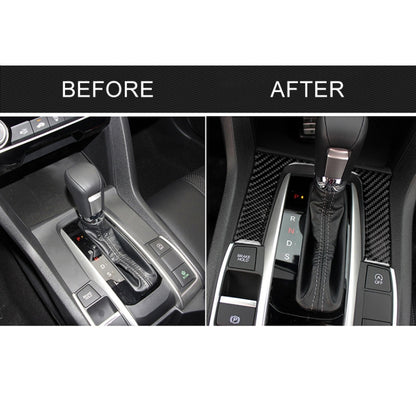 Car Carbon Fiber Gear Position Panel Decorative Sticker for Honda Tenth Generation Civic 2016-2019, Gear Position Pane