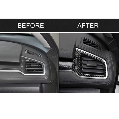 Car Carbon Fiber Right and Left Air Outlet Decorative Sticker for Honda Tenth Generation Civic 2016-2019, Left Drive, Right and Left Air Outlet