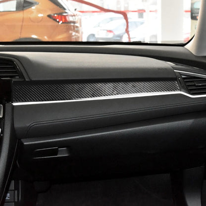 Car Carbon Fiber Central Control Decorative Sticker for Honda Tenth Generation Civic 2016-2019, Central Control