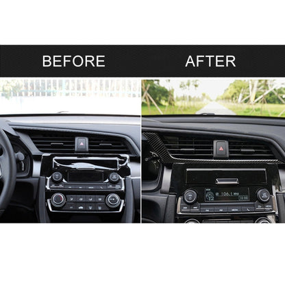 Car Carbon Fiber Central Control Air Outlet Below Decorative Sticker for Honda Tenth Generation Civic 2016-2019, Left Drive, Central Control Air Outlet Below