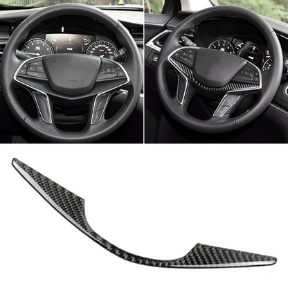 Car Carbon Fiber Steering Wheel Decorative Sticker for Cadillac XT5 2016-2017, Steering Wheel