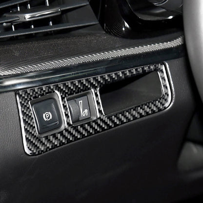 Car Carbon Fiber Headlight Switch Frame Decorative Sticker for Cadillac XT5 2016-2017, High Version, Left Drive, Headlight Switch
