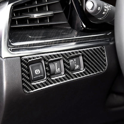 Car Carbon Fiber Headlight Switch Frame Decorative Sticker for Cadillac XT5 2016-2017, Low Version, Left Drive, Headlight Switch, Low Version