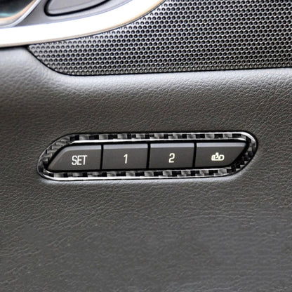 Car Carbon Fiber Seat Memory Adjustment Decorative Sticker for Cadillac XT5 2016-2017, Left Drive, Seat Memory Adjustment