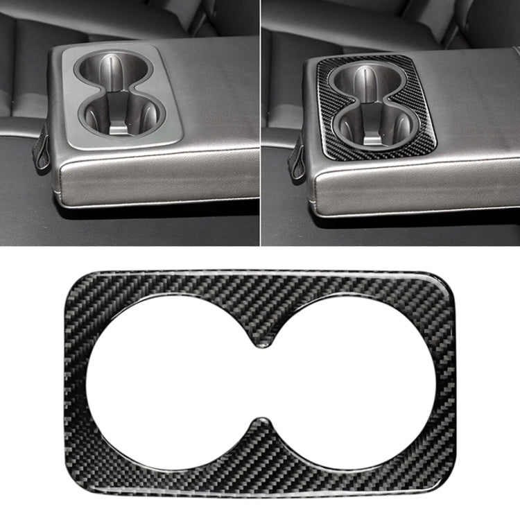 Car Carbon Fiber Rear Armrest Water Cup Decorative Sticker for Cadillac XT5 2016-2017, Rear Armrest Water Cup