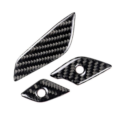 Car Carbon Fiber Steering Wheel Button Decorative Sticker for Cadillac XT5 2016-2017, Steering Wheel Button
