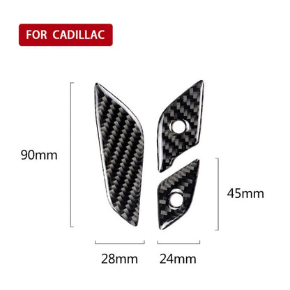 Car Carbon Fiber Steering Wheel Button Decorative Sticker for Cadillac XT5 2016-2017, Steering Wheel Button