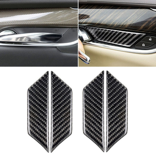 Car Carbon Fiber Door Inner Wrist Decorative Sticker for Cadillac XT5 2016-2017, Door Inner Wrist