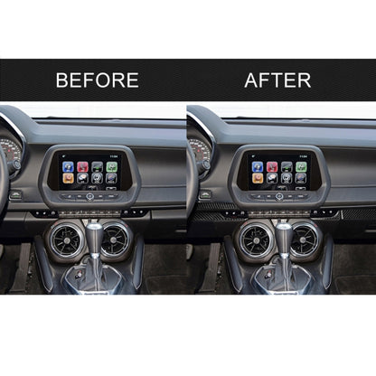 5 in 1 Car Carbon Fiber Central Console Decorative Sticker for Chevrolet Camaro 2017-2019, Left Drive, Central Console