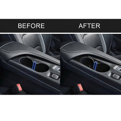 Car Carbon Fiber Water Cup Holder Decorative Sticker for Chevrolet Camaro 2017-2019, Water Cup Holder