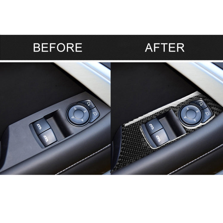 2 in 1 Car Carbon Fiber Window Lift Panel Decorative Sticker for Chevrolet Camaro 2017-2019, Left Drive, Window Lift Panel