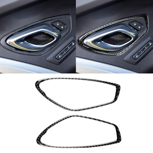 2 PCS Car Carbon Fiber Door Inner Handle Panel Decorative Sticker for Chevrolet Camaro 2017-2019, Door Inner Handle Panel