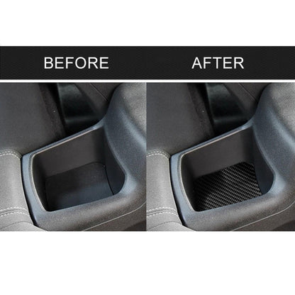 Car Carbon Fiber Rear Seat Storage Box Decorative Sticker for Chevrolet Camaro 2016, Rear Seat Storage Box