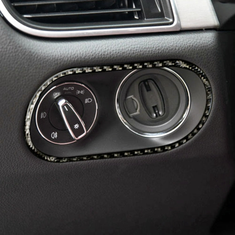 Carbon Fiber Car Headlight Switch Panel Decorative Sticker for Porsche Macan, Headlight Switch Panel