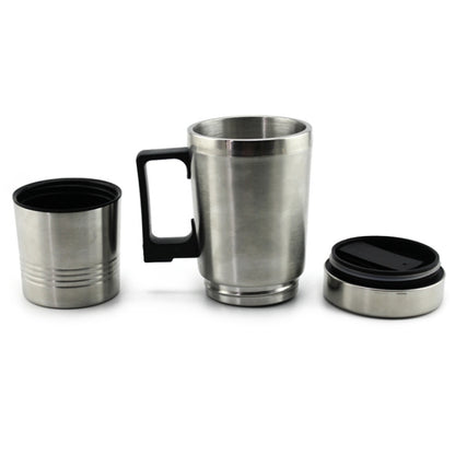 DC 12V Stainless Steel Car Electric Kettle Heated Mug Heating Cup with Charger Cigarette Lighter, Capacity: 300ML, DC 12V