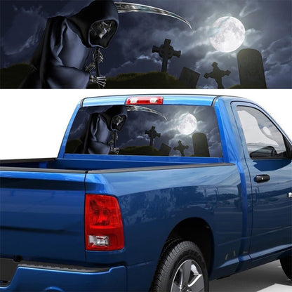 Death Cemetery Pattern Horror Series Car Rear Window Decorative Sticker, Size: 165 x 56cm, Size: 165 x 56cm