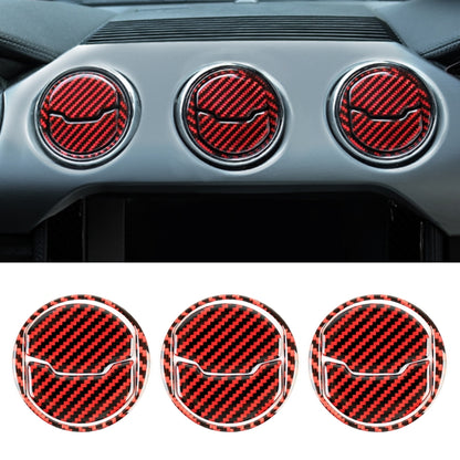 9 in 1 Car Carbon Fiber Central Air Outlet Frame Decorative Sticker for Ford Mustang 2015-2020, Central Air Outlet Frame