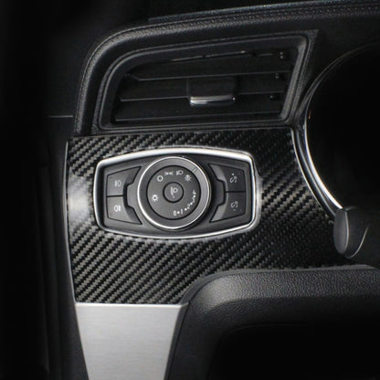 Car Carbon Fiber Headlight Switch Panel Decorative Sticker for Ford Mustang 2015-2020, Headlight Switch