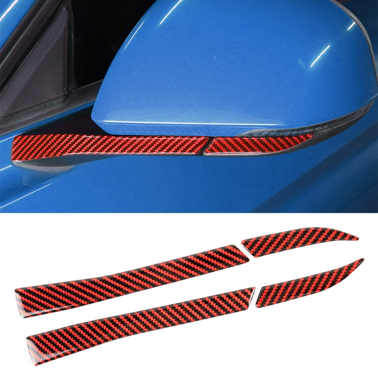 4 in 1 Car Carbon Fiber Rearview Mirror Decorative Sticker for Ford Mustang 2015-2020, Rearview Mirror