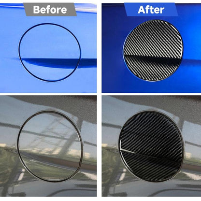 2 in 1 Car Carbon Fiber Fuel Tank Cover Decorative Sticker for Ford Mustang 2015-2020, Fuel Tank Cover